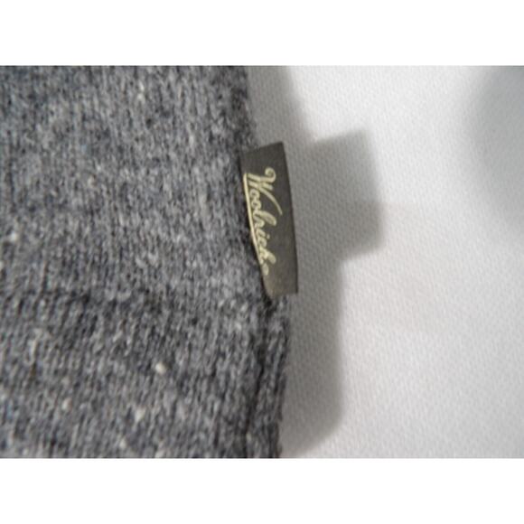 Woolrich Large Wool Sweater Gray V Neck Lambswool Gray Heather Fishermen Grandpa - Picture 3 of 11
